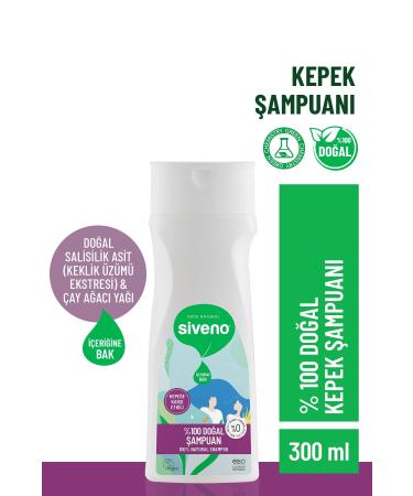 Siveno 0 Natural Anti-Dandruff Shampoo Daily Care Oily Hair Tea Tree Wintergreen Vegan 300 ml