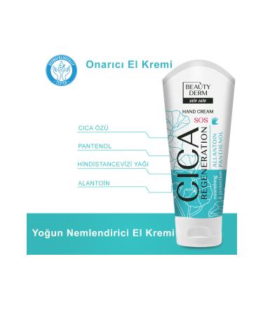 BEAUTY DERM Cica Regeneration Hand Cream 75 ml Panthenol Allantoin and Coconut Oil Dehydrated and Sensitive Skin