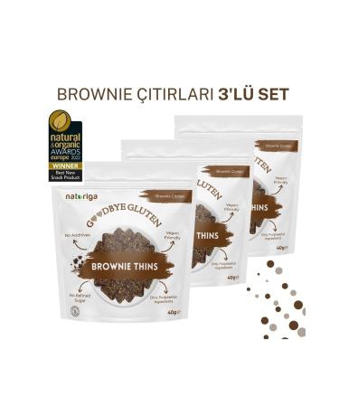 Naturiga 3 Pack Naturiga Gluten Free Brownie Crackers 40 Gr