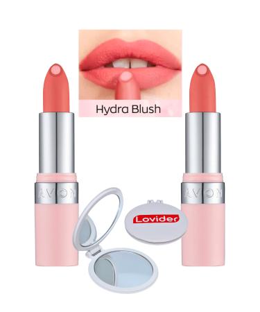 Avon Hydramatic Matte Lipstick Blush 2 Pack + Lovider Pocket Mirror Gift
