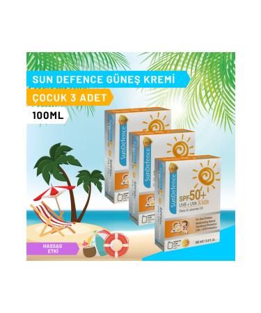 SunDefence Sun Defence Spf50+ Children's Sun Cream 100 Ml Pack of 3 - Chamomile and Lavender Oil