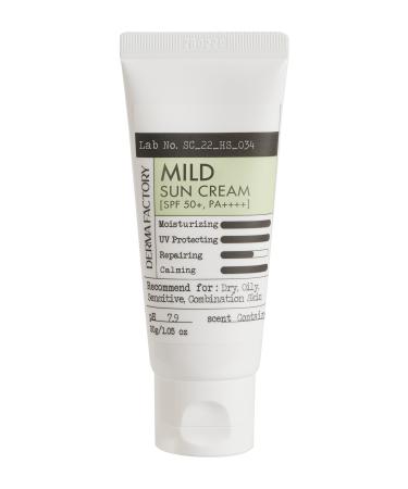 DERMA FACTORY Light Texture Vegan Sun Cream for Sensitive Skin Derma Factory Mild Sun Cream SPF 50+ PA++++ 30ml