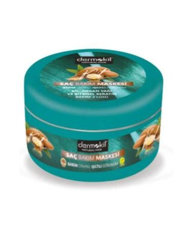 Dermokil Clay Argan and Herbal Keratan Added Hair Mask 300 Gr Care Repair Shiny Appearance