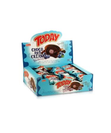 Elvan Today Double Choco And Cream Blueberry 50 Gr. 24 Pieces (1 Box) - Buy Online on GoSupps.com