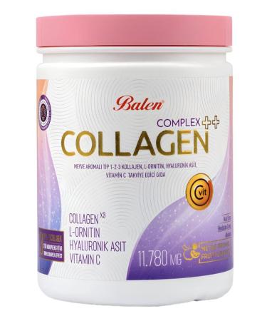 Balen COLLAGEN COMPLEX ++ FRUIT FLAVOR TYPE 1 2 3 COLLAGEN L-ORNITHINE HYALURONIC ACID VITAMIN C - Buy Online on GoSupps.com