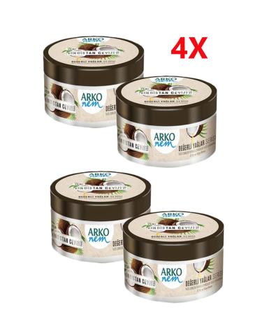 Arko Precious Oils 4 x 250 ml Coconut Super Eco Pack Moisturizing Cream - Buy Online on GoSupps.com