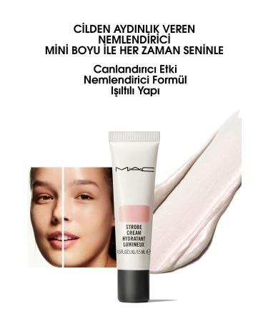 Mac Strobe Cream Pinklight Illuminating Cream Highlighter & Makeup Base Travel Size 15 ml