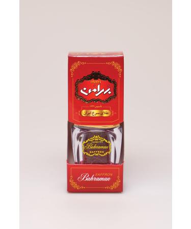 Bahraman Saffron Bahraman Saffron Super Top Negin Saffron (1GR) Glass Boxed 0 Organic Premium Quality Iranian Saffron.