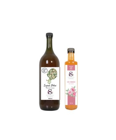 S heylaana Natural Artichoke Vinegar 1500 Ml - Natural Rose Vinegar 500 Ml