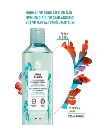 Yves Rocher Micellar Water - Normal and Dry Skin / Effective Moisturizing and Revitalizing - Prebiotic 400 ml - Buy Online on GoSupps.com