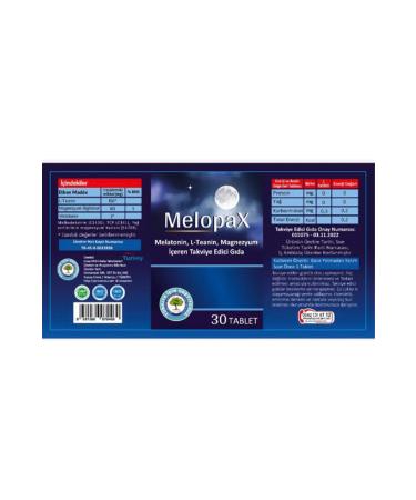 Melopax Melatonin L-theanine Magnesium Supplementary Food 30 Tablets - Buy Online on GoSupps.com