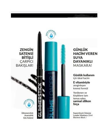 Avon Supershock Volume Loader Mascara 10 Ml. + Glimmerstick Lift Eyeliner