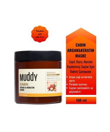 Muddy Cabin Argan and Keratin Mask 500 ml Care Cream for Damaged and Breaking Hair 8697426731254