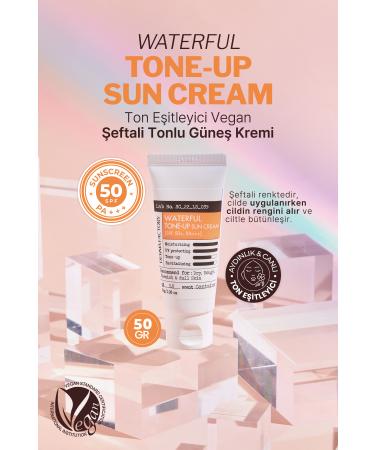 DERMA FACTORY Peach Tone Even-Tone Waterproof Vegan Sun Cream Derma Factory Waterful Sun Cream 50GR - Buy Online on GoSupps.com