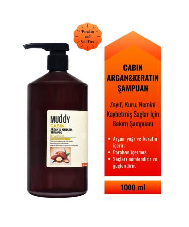 Muddy Cabin Argan & Keratin Shampoo 1000 ml Cabin Argan And Keratin Mask 500 ml - Buy Online on GoSupps.com