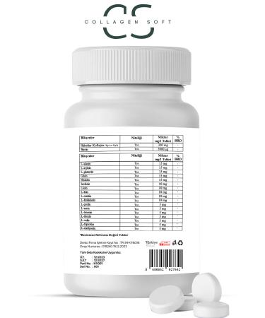 Collagen Soft Hydrolyzed Type 1 Type 3 Collagen Peptides Biotin and 15 Amino Acids 60 Tablets - Buy Online on GoSupps.com