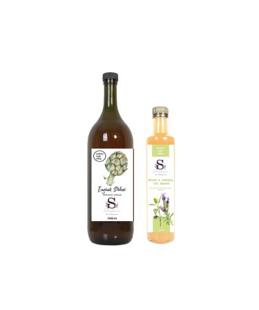 S heylaana Natural Artichoke Vinegar 1500 Ml - Natural Melissa & Black Pepper Vinegar 500 Ml