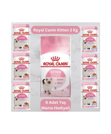 Royal Canin Kitten Dry Cat Food 2 Kg + 6 pieces of wet food