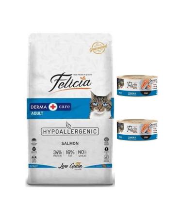 Felicia Adult Cat Food with Salmon 2 Kg. + 2 Pieces of Wet Food with Salmon