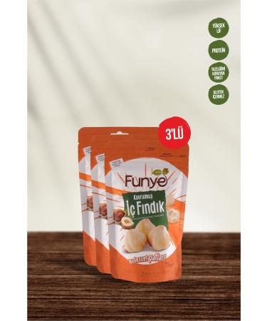 FUNYE Roasted Hazelnuts - Doypack (75 GR) X 3 Pieces
