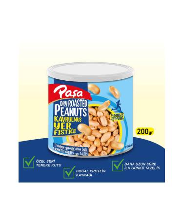 Pasha Nuts Roasted Peanut Tin Box 200 gr x 2 PCS (Natural 1st Quality) - Buy Online on GoSupps.com