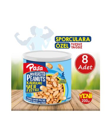 Pasha Nuts Roasted Peanut Tin Box 200 gr x 8 PCS (Natural 1st Quality) - Buy Online on GoSupps.com