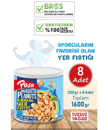 Pasha Nuts Roasted Peanut Tin Box 200 gr x 8 PCS (Natural 1st Quality)