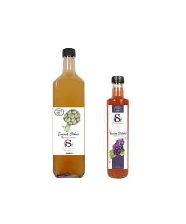 S heylaana Natural Artichoke Vinegar 1000 Ml - Natural Black Grape Vinegar 500 Ml
