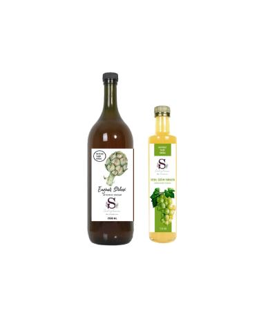 S heylaana Natural Artichoke Vinegar 1500 Ml - Natural Green Grape Vinegar 500 Ml