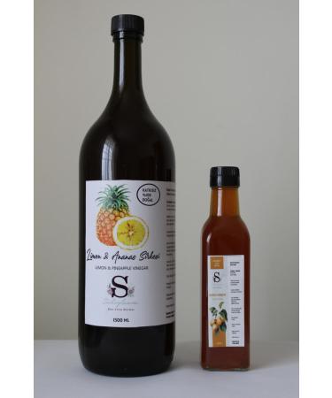 S heylaana Natural Lemon & Pineapple Vinegar 1.5 Kg - Apricot Vinegar 250 Ml