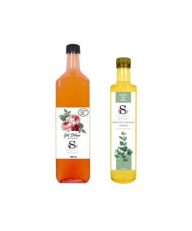 S heylaana Natural Rose Vinegar 1000 ml - Natural Eucalyptus Leaf Vinegar 500 ml