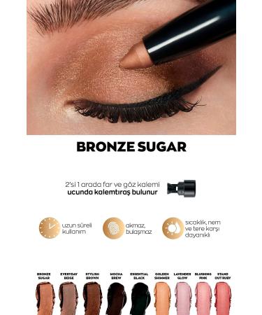 Avon Power Stay Shadow Stick Pencil Eyeshadow - Bronze Sugar 2 Pack + Lovider Pocket Mirror Gift - Buy Online on GoSupps.com