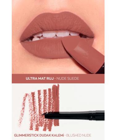 Avon Glimmerstick Lift Lip Pencil - Blushed Nude 2 Pack + Lovider Pocket Mirror Gift - Buy Online on GoSupps.com
