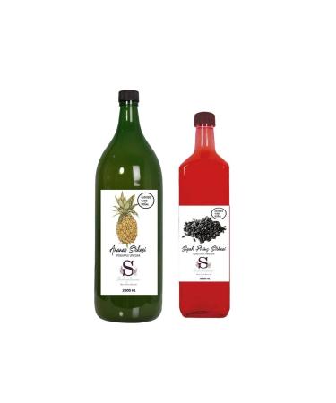Suheylaana Natural Pineapple Vinegar 2000 Ml And Natural Black Rice Vinegar 1000 Ml