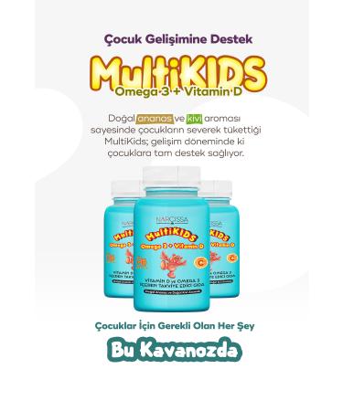 Narcissa 3 Pieces - Multikids Omega3 & Vitamin D - Buy Online on GoSupps.com