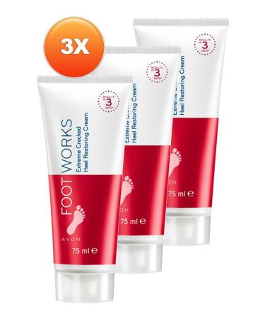 Avon Foot Works Cracked Heel Repair Foot Cream 75 Ml. Set of Three - Buy Online on GoSupps.com