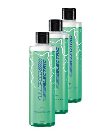 Avon Full Speed Electric 2 in 1 Hair and Body Shampoo 250 Ml. Triple Set