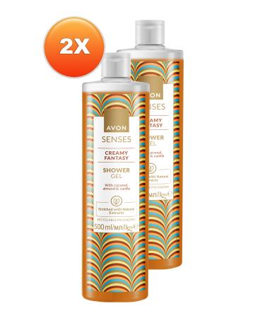 Avon Senses Creamy Fantasy Caramel Almond and Vanilla Shower Gel 500 Ml. Set of Two - Buy Online on GoSupps.com