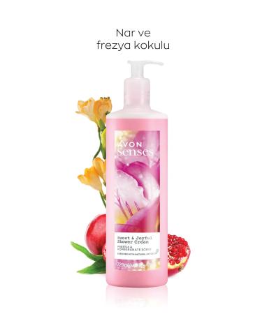 Avon Senses Sweat & Joyful Freesia and Pomegranate Scented Cream Shower Gel 720 Ml. Set of Two - Buy Online on GoSupps.com