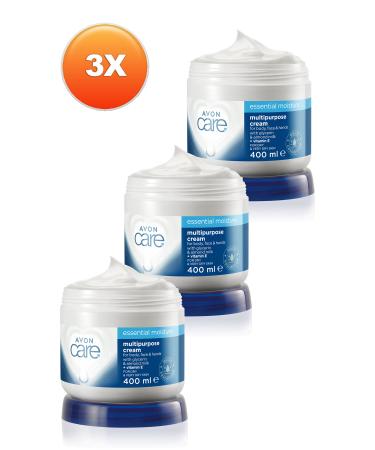 Avon Care Moisturizing Hand Face and Body Cream with Glycerin and Almond Milk 400 Ml. Triple Set - Buy Online on GoSupps.com