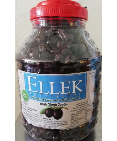 ELLEK OLIVE OLIVE OILS 3 Kg. Large Black Olives 100% Natural (260-290 CALIBER)