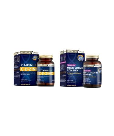 Nutraxin 14 Vitamin 8 Mineral Multivitamin Women 60 Tablets + Vitamin Max 60 Tablets