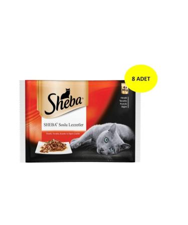 SHEBA Mixed Meat Pouch Adult Cat Wet Food 4 X 85 gr 8 pieces