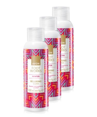 Avon Foot Work Winter Orange and Cinnamon Scented Relaxing Foot Bath 100 Ml. Set of Three