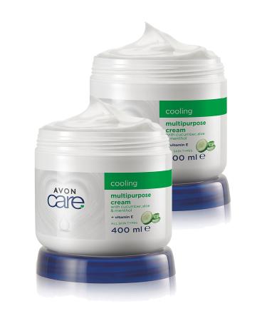 Avon Care Cooling Cucumber Aloe and Menthol Vitamin E Multi-Purpose Cream 400 Ml. Set of Two