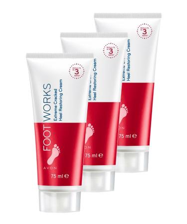 Avon Foot Works Cracked Heel Repair Foot Cream 75 Ml. Set of Three