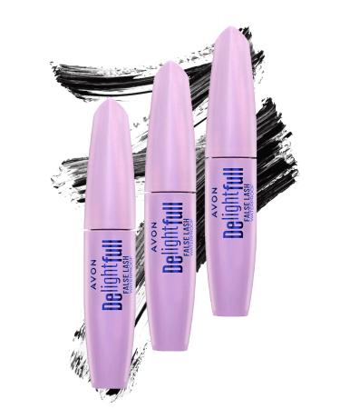 Avon Delightful False Lash Waterproof Mascara 10 Ml. Blackest Black Trio Set