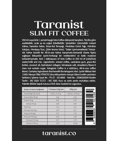 Taranist Slim Fit Coffee - Ketogenic Diet Coffee - Sandaloz Gum Collagen Coconut Oil - Strawberry - Buy Online on GoSupps.com