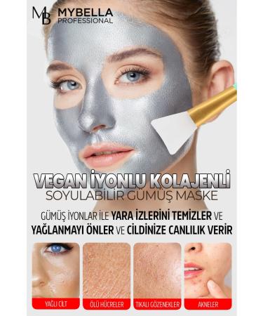 MY Bella Cosmetics My Bella Vegan Silver Mask Silver Ion Mask Peel Off Mask Wound Mask Spatula Gift. - Buy Online on GoSupps.com