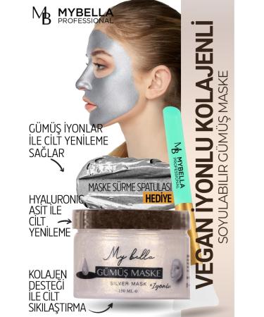 MY Bella Cosmetics My Bella Vegan Silver Mask Silver Ion Mask Peel Off Mask Wound Mask Spatula Gift. - Buy Online on GoSupps.com